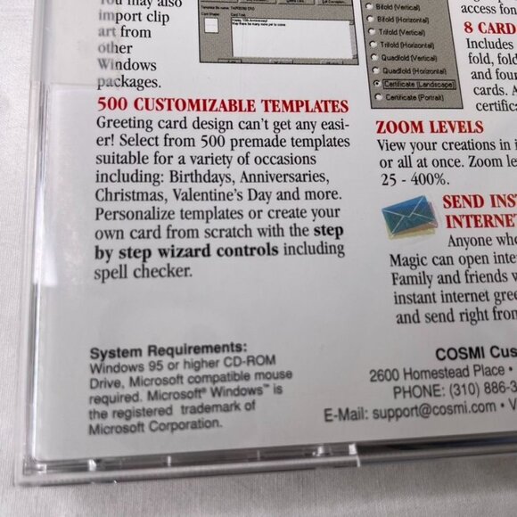 Greeting Card Magic Windows Software 1999 Cosmic Discontinued u - Picture 3 of 4